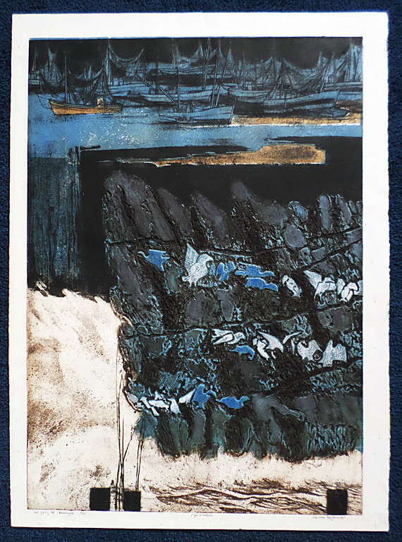 Ru van Rossem – Het getij IV, aquatint ets met reliëfdruk kopen? Bied vanaf 175!