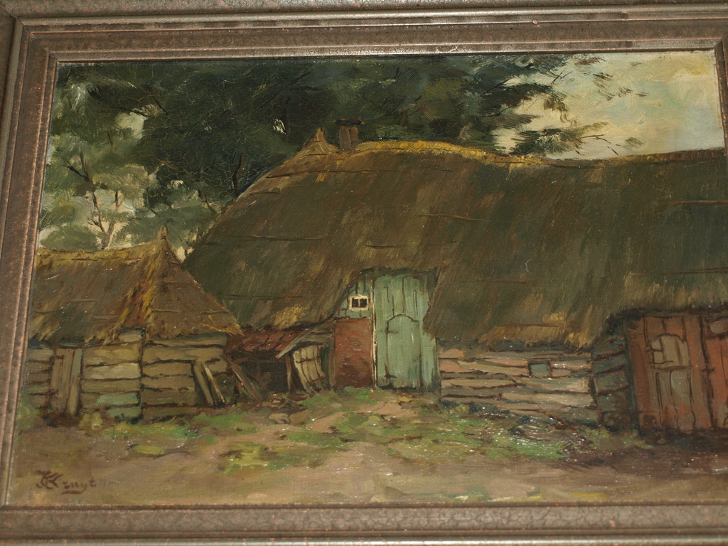 Cornelis Jacobus Aart Kruijt (1869-1945)- Olieverf – Schuur te Staphorst –1934 kopen? Bied vanaf 95!
