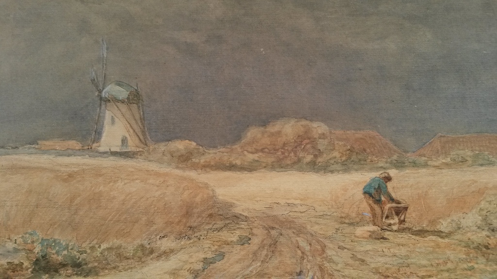 Adrianus van Everdingen (1832-1912), boer met kruiwagen in landschap, gesigneerd kopen? Bied vanaf 150!