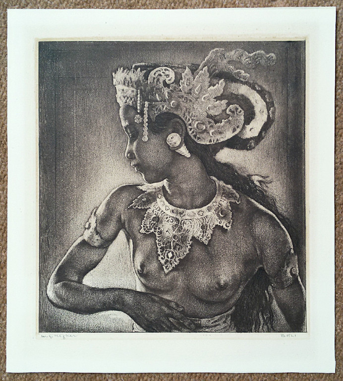 Willem Hofker - Ni Asoeg in Ardja, handgesigneerde ets kopen? Bied vanaf 950!