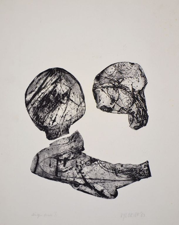 Ernst Vijlbrief: Ets/aquatint. Abstracte compositie kopen? Bied vanaf 1!