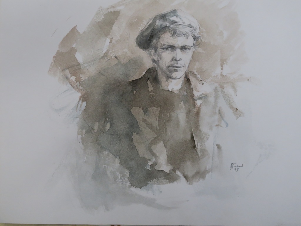 Klaas Fernhout: Twee krijttekeningen + portrettekening/aquarel op verso kopen? Bied vanaf 1!