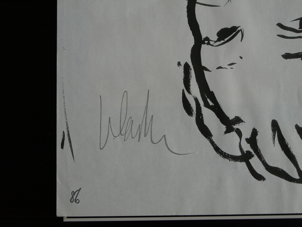 Peter Klashorst : Tekening / schets – Drinkende vrouw – gesigneerd  kopen? Bied vanaf 1!