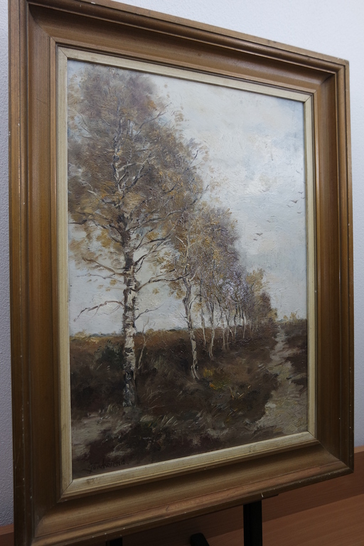 Theo Goedvriend - Bomenlandschap - olieverf op paneel - gesigneerd l.o. kopen? Bied vanaf 249!