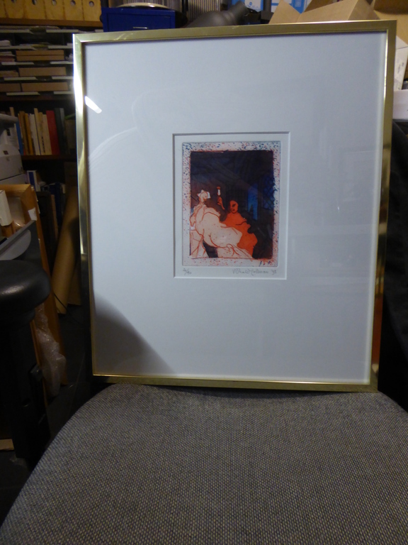 Ronald Tolman: Figuren bij kaarslicht - ets (20/40), 1993 verkocht voor € 90!