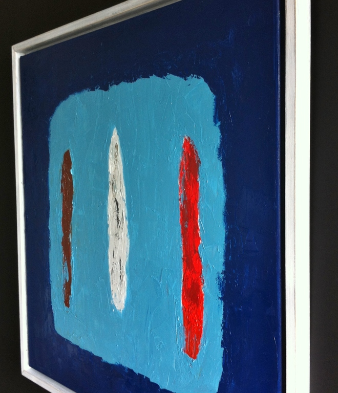 "Composition in Blue...." John Foppen - Olieverf op canvas - Framed - Gesigneerd kopen? Bied vanaf 175!