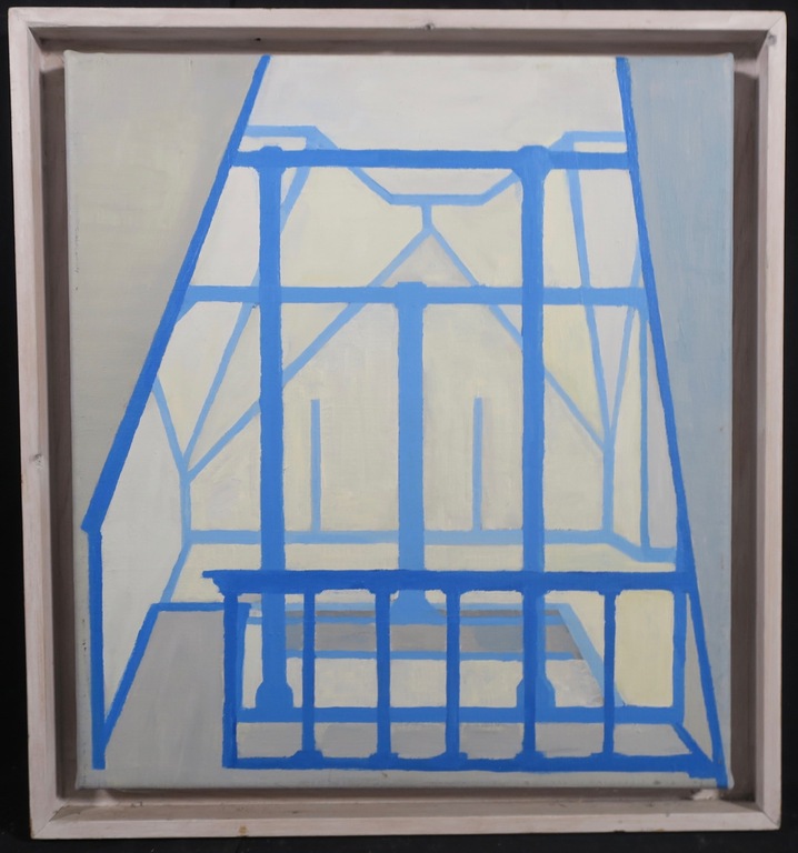 Marcel Doorduin: Olieverf op doek, Blauwe zolder II - Ingelijst kopen? Bied vanaf 200!