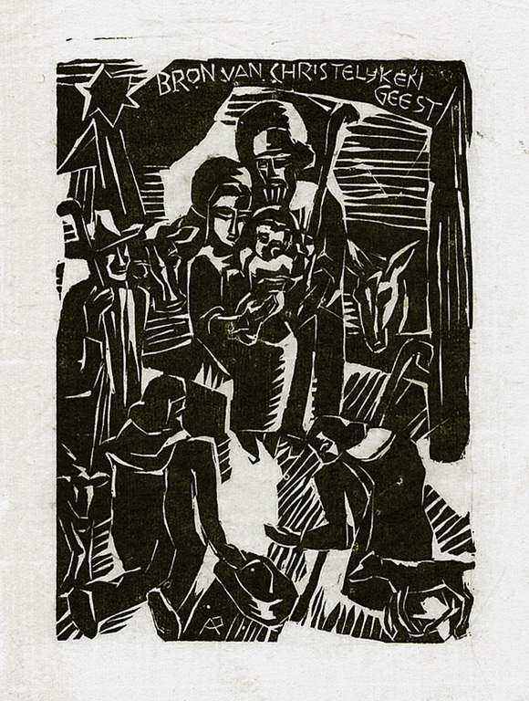 Arnold Pijpers: Houtsnede - 'Bron van Christelijken Geest', 1931 kopen? Bied vanaf 1!