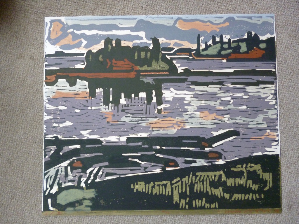 Hein Stork - kleurenlinosnede - Zweedse kust kopen? Bied vanaf 90!