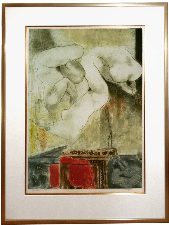 Ru van Rossem - Vergankelijkheid (Pompei), aquatint ets met reliëfdruk verkocht voor € 160!