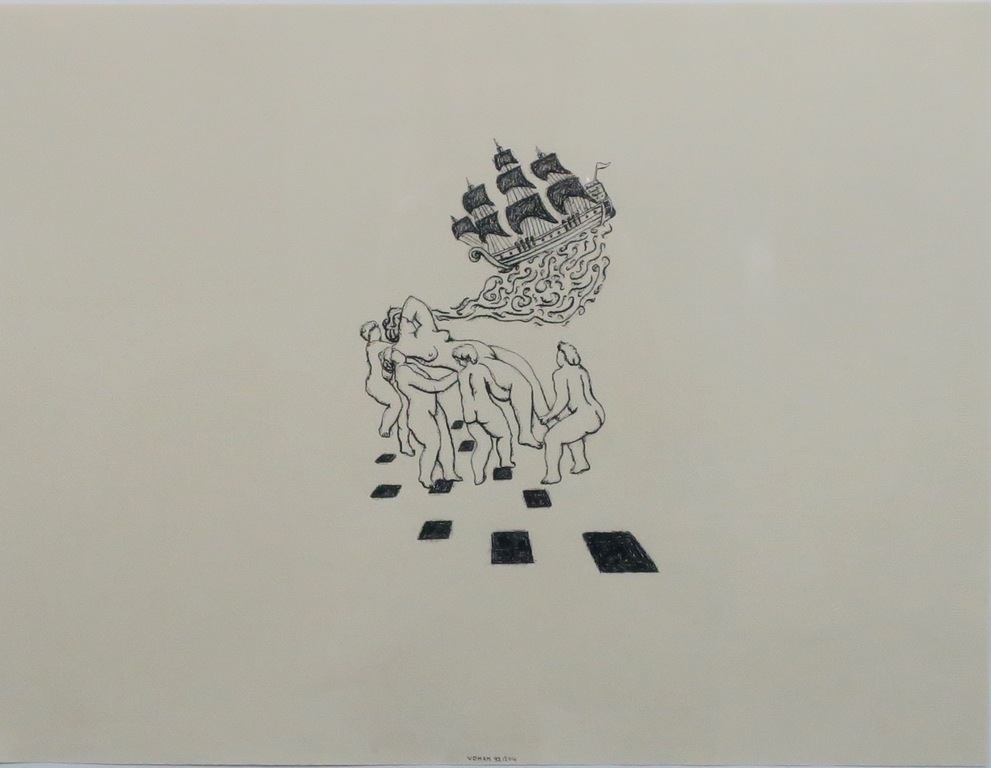 Hans van der Ham: Z/W Tekening, Z.T. - Ingelijst kopen? Bied vanaf 20!