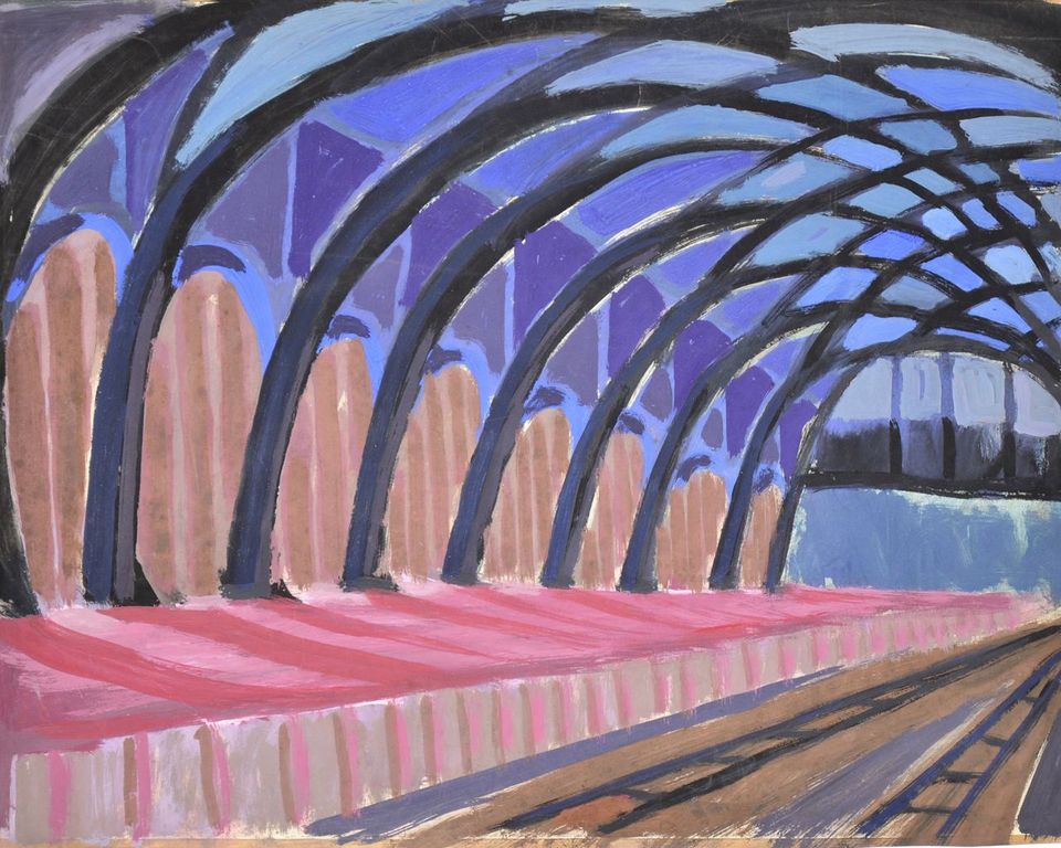 Ernst Vijlbrief: Gouache. Station kopen? Bied vanaf 1!