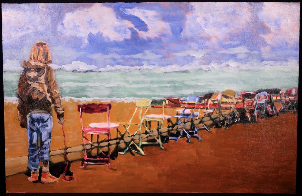 Peter van der Ploeg: Olieverf op doek, Kind op het strand kopen? Bied vanaf 100!