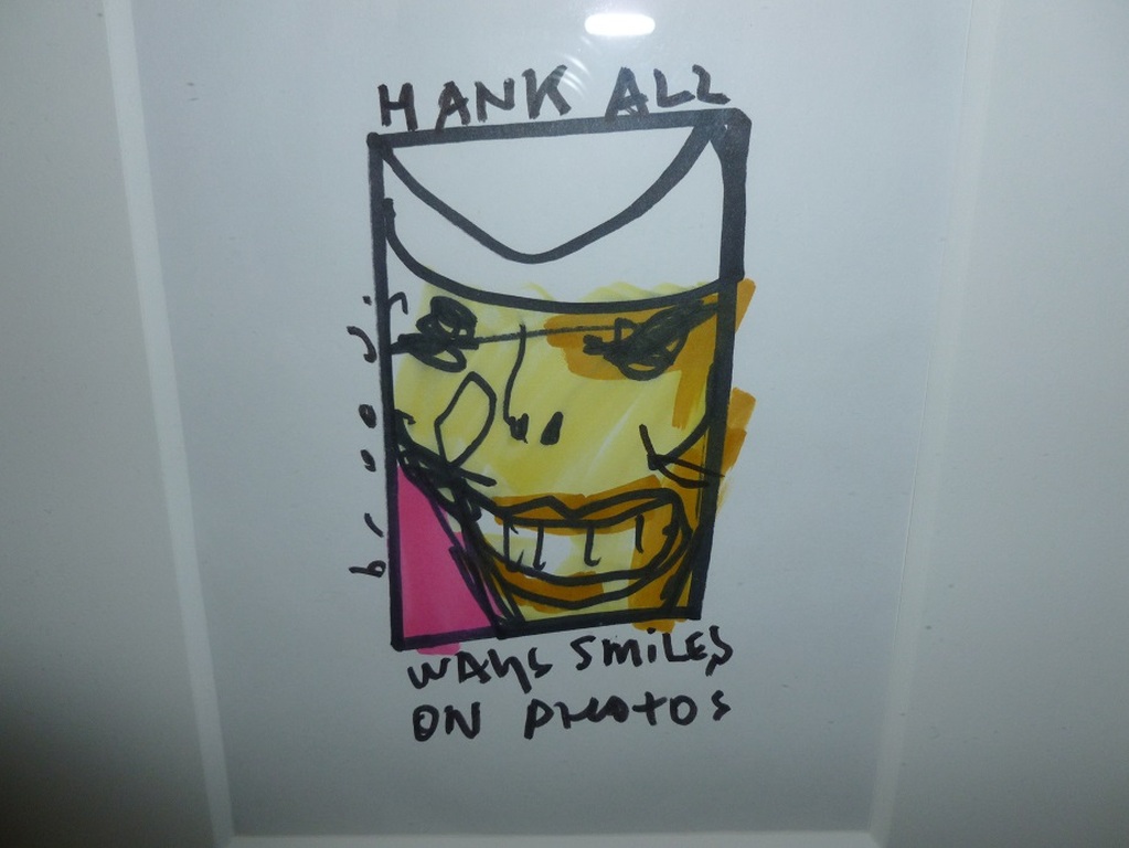 Herman Brood , gouache plus stift , Hank always smiles on photo.Unica. kopen? Bied vanaf 350!