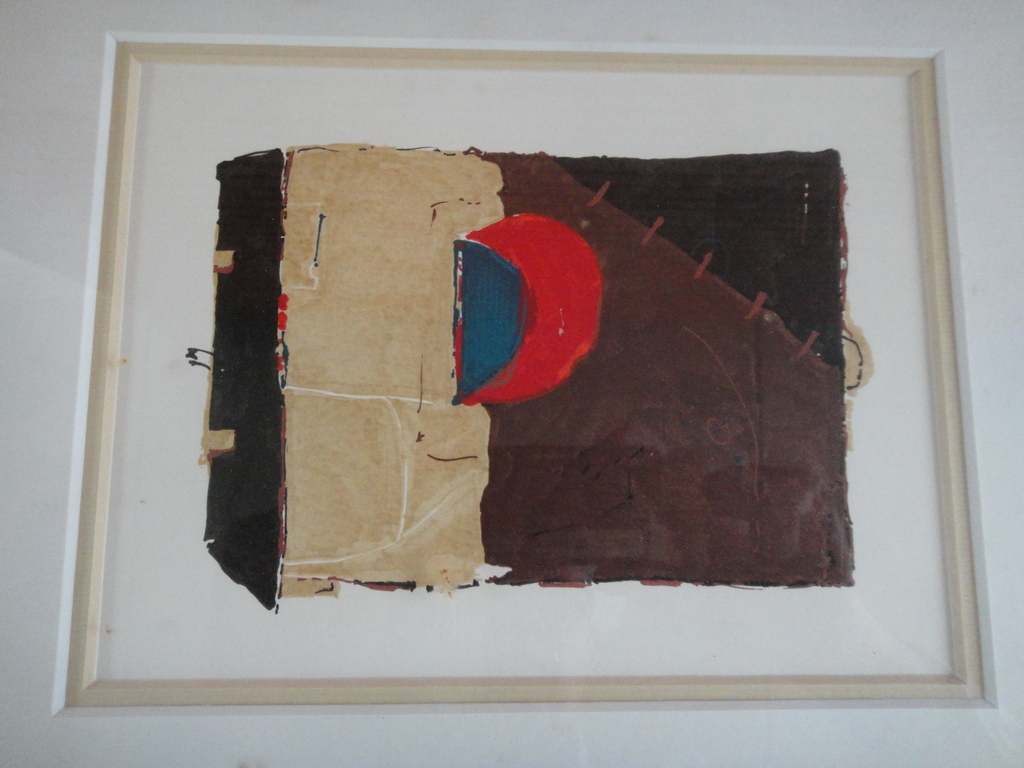 Onbekend, kleurenlitho, abstracte compositie kopen? Bied vanaf 1!
