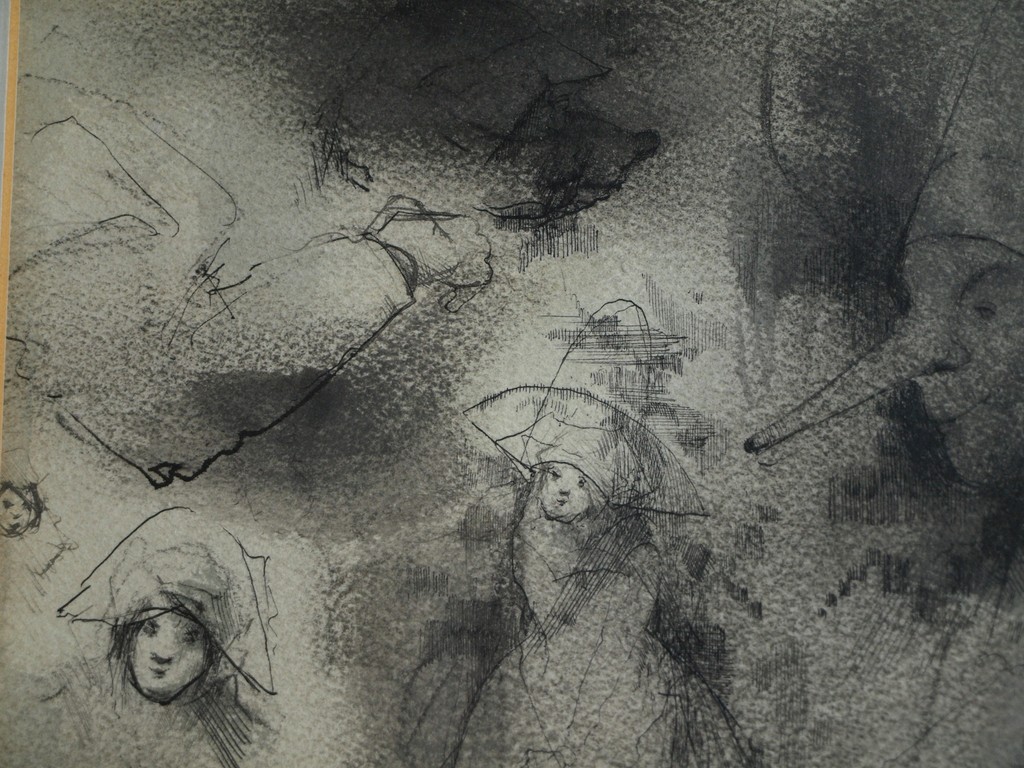 William D. Kuik / Dirkje Kuik : Tekening gewassen inkt - ingelijst – ca 1963 kopen? Bied vanaf 125!