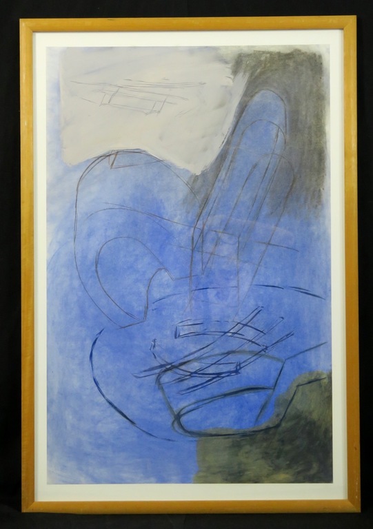 Mariette Linders: Gem.techniek, Blauwe stoel - Ingelijst (groot) kopen? Bied vanaf 35!