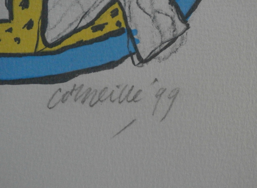 Corneille - zeefdruk: Chat, Femme et Oiseau - 1999 kopen? Bied vanaf 99!