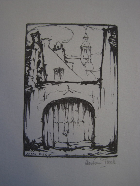  Anton Pieck gesigneerd voorblad/houtsnede "Het oude stille Begijnhof van Lier"  kopen? Bied vanaf 1!