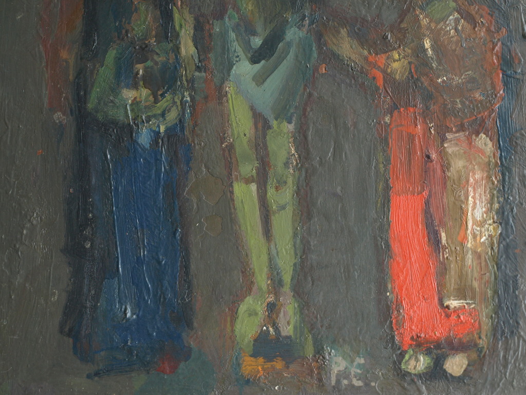 Peter Engels : Olieverf op paneel, Jezus Christus – gesigneerd – ca 1950 kopen? Bied vanaf 175!