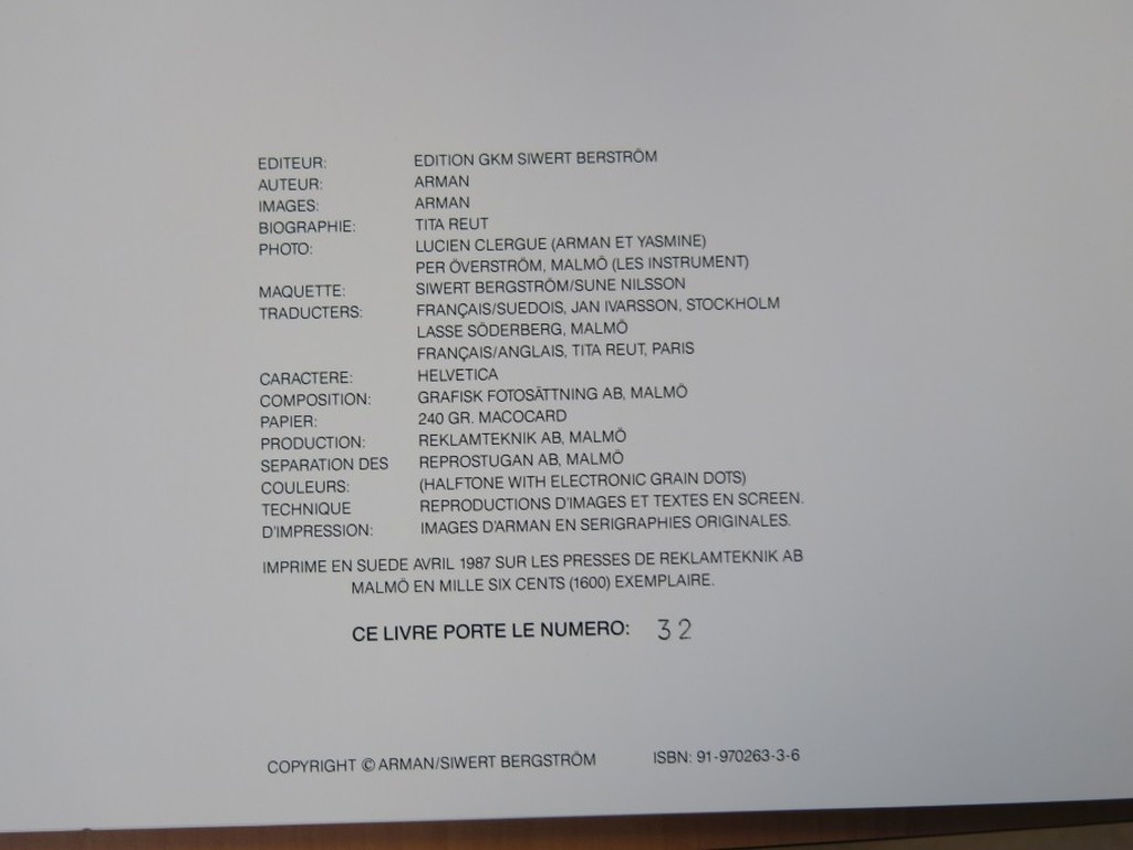 Arman: Zeefdruk op plexiglas + boek, Trio a Cordes kopen? Bied vanaf 200!