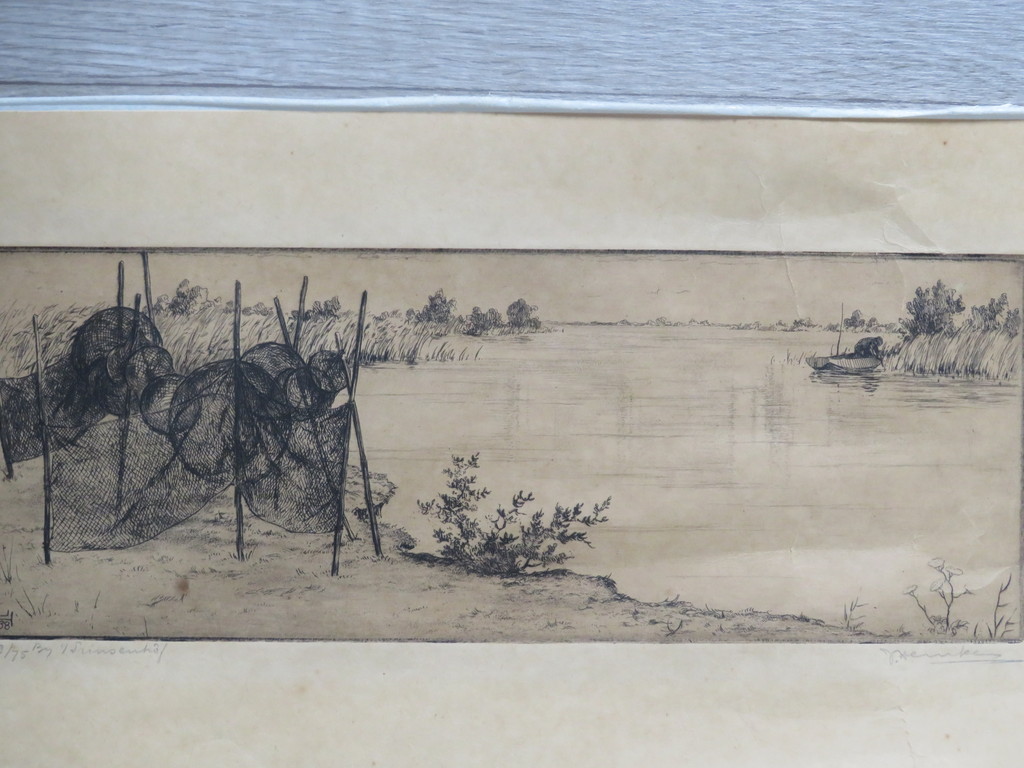 Johan Hemkes - Ets - Bij 't Prinsenhof kopen? Bied vanaf 1!