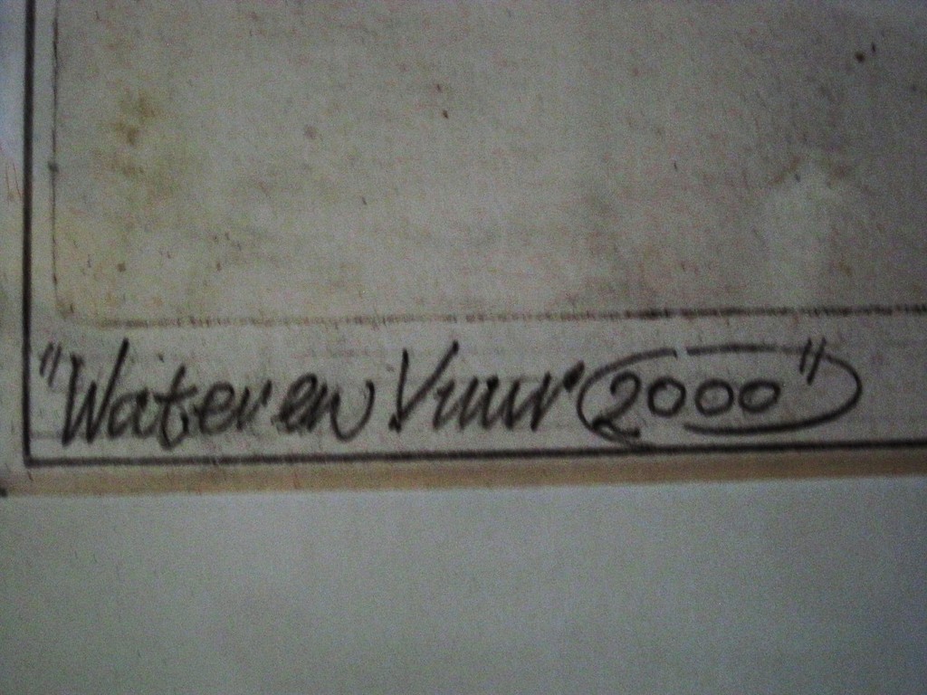 Exclusieve bep. Oplage 2/7 Litho "Water en Vuur 2000" gesigneerd Jan vd Bos 1952 kopen? Bied vanaf 1!