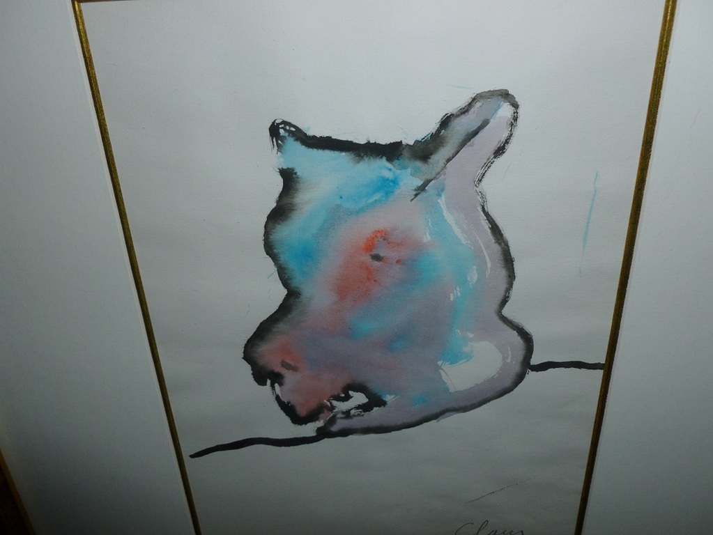 Hugo Claus : originele aquarel (unica),zonder titel,gesigneerd in potlood. kopen? Bied vanaf 430!