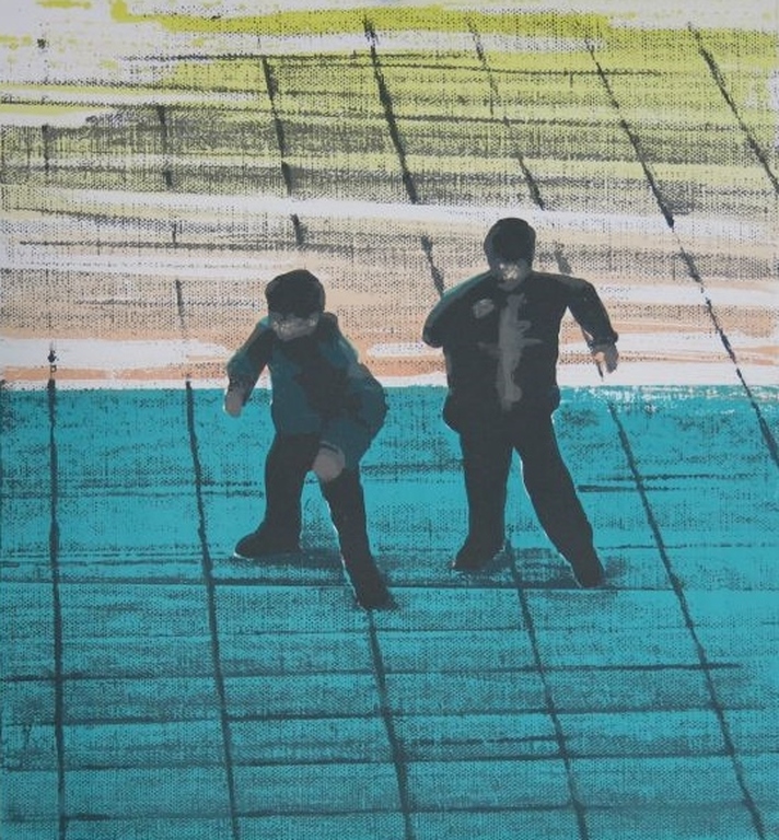 Koen Vermeule: Zeefdruk, Twee figuren verkocht voor € 80!