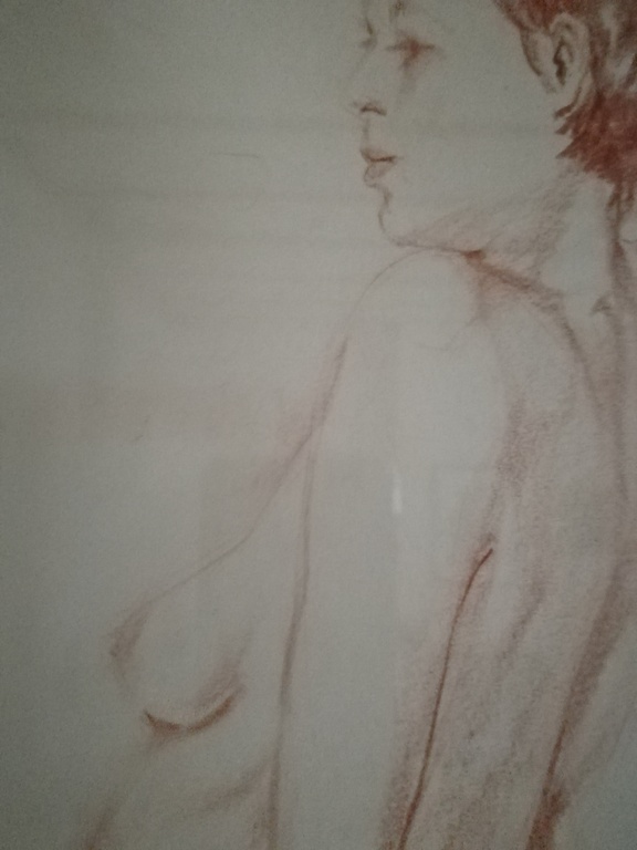 prachtig naakt portret - Sanguine techniek - gesigneerd maar onleesbaar kopen? Bied vanaf 5!