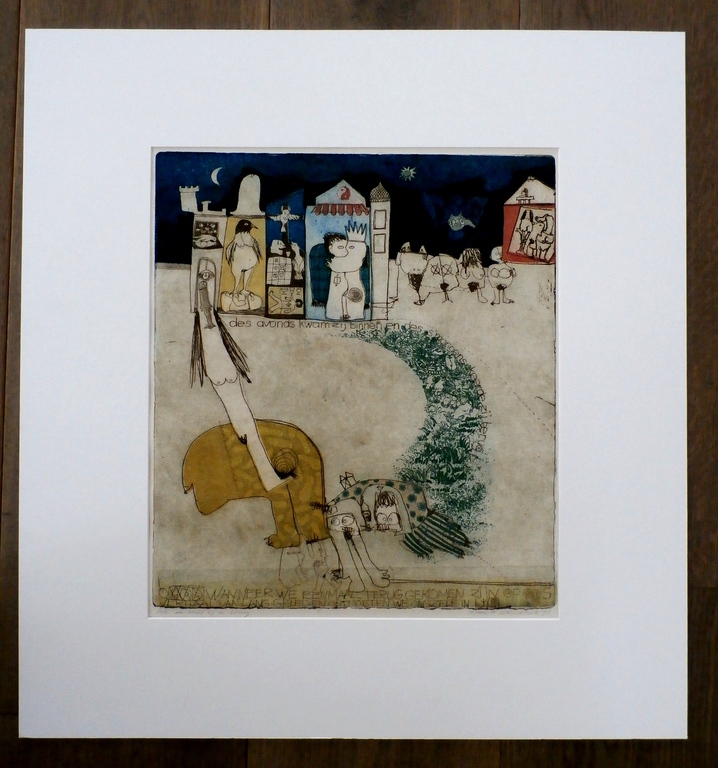 Michel van Overvoorde ets: Een nacht bij de koning - 1978 kopen? Bied vanaf 50!