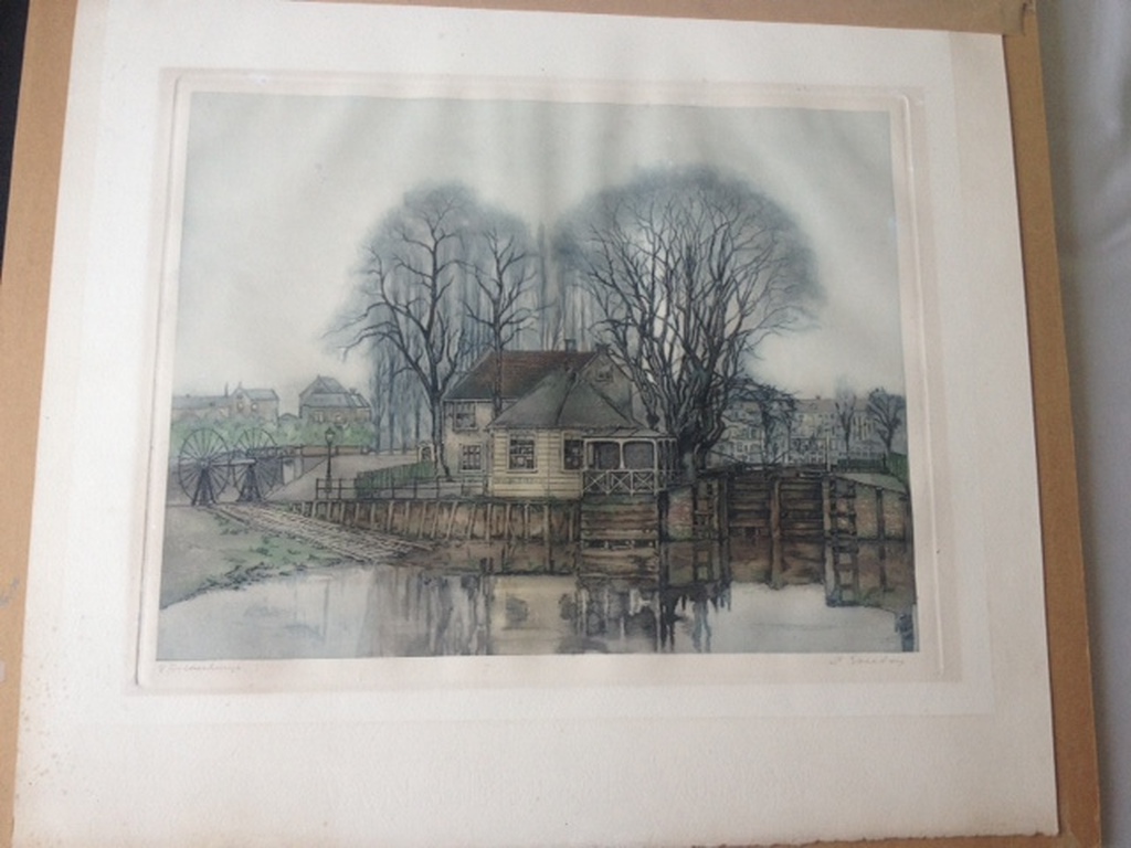 Frans Everbag kleurets Polderhuisje  verkocht voor € 55!