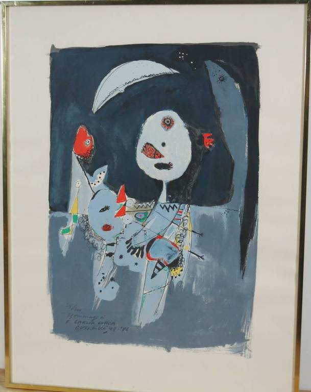 Corneille: Litho, Hommage a F. Garcia Lorca - Ingelijst kopen? Bied vanaf 250!