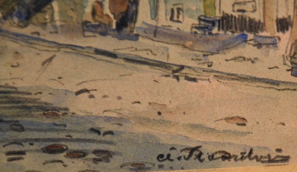 Mooie aquarel: Amsterdam. Gesigneerd. Onleesbaar kopen? Bied vanaf 1!