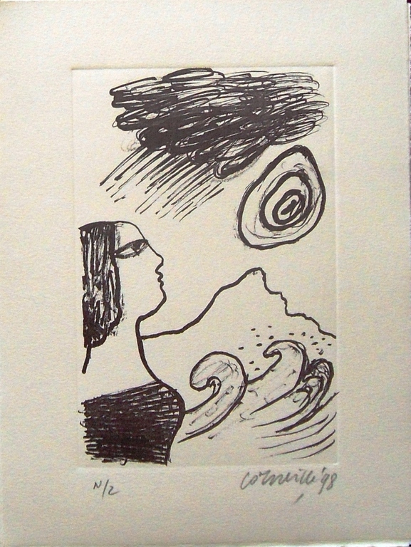 Corneille : vrouw ,  zee en golven verkocht voor € 35!