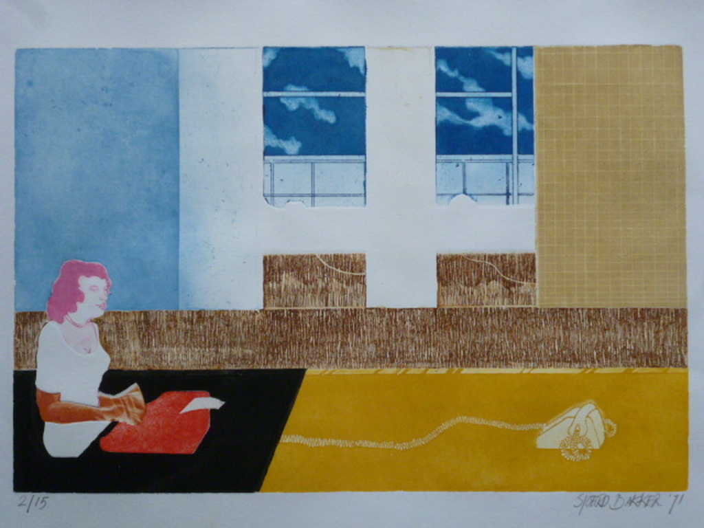 Sjoerd Bakker - kleurenets - Vrouw achter typemachine verkocht voor € 35!