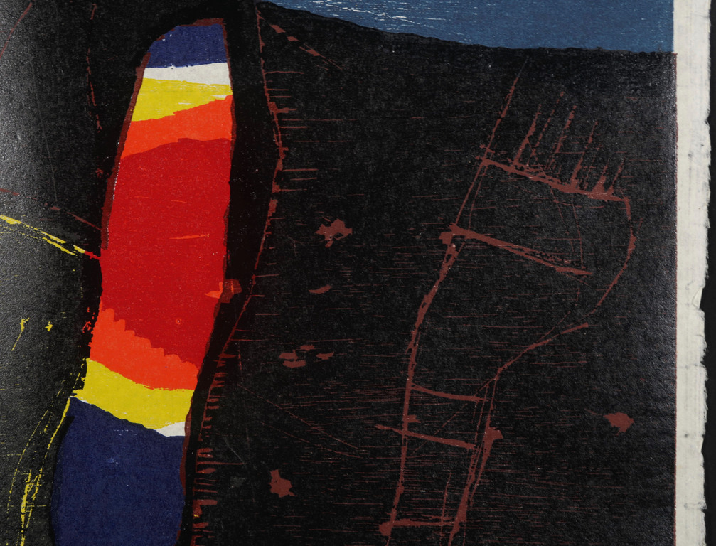 Guillaume Le Roy: Houtsnede, Abstracte compositie IV kopen? Bied vanaf 1!