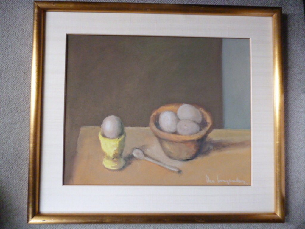 Theo Swagemakers - olieverf - Stilleven met eieren kopen? Bied vanaf 400!