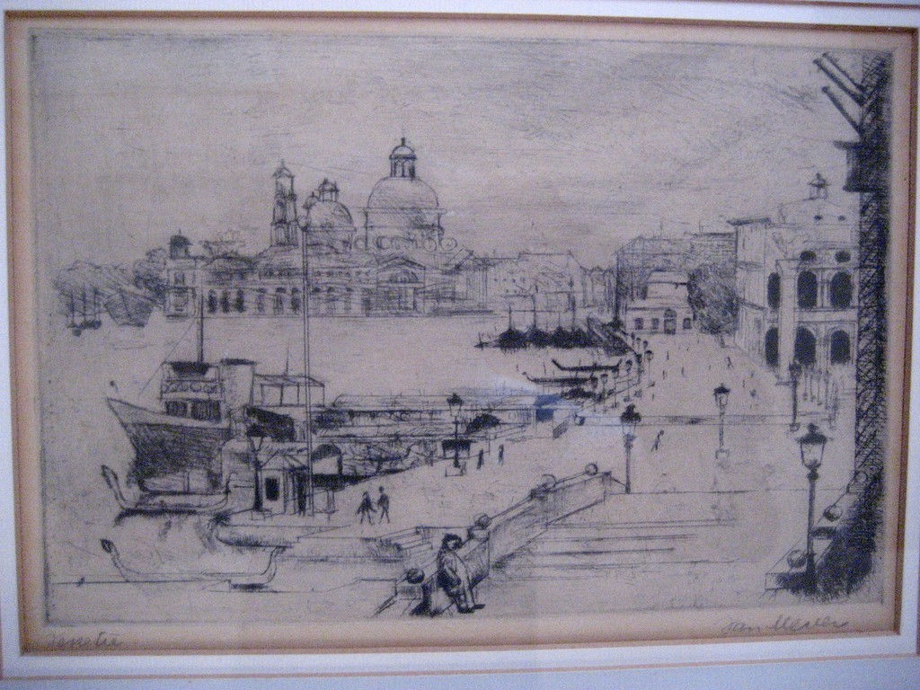 van Mever , gesigneerde ets van Venetië , gelijst kopen? Bied vanaf 25!