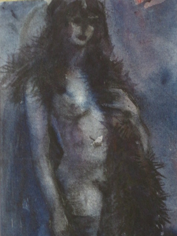 Sfeervol gesigneerd Aquarel "Nachtelijk Naakt" van Jaap van Veen 1915-2009 kopen? Bied vanaf 1!