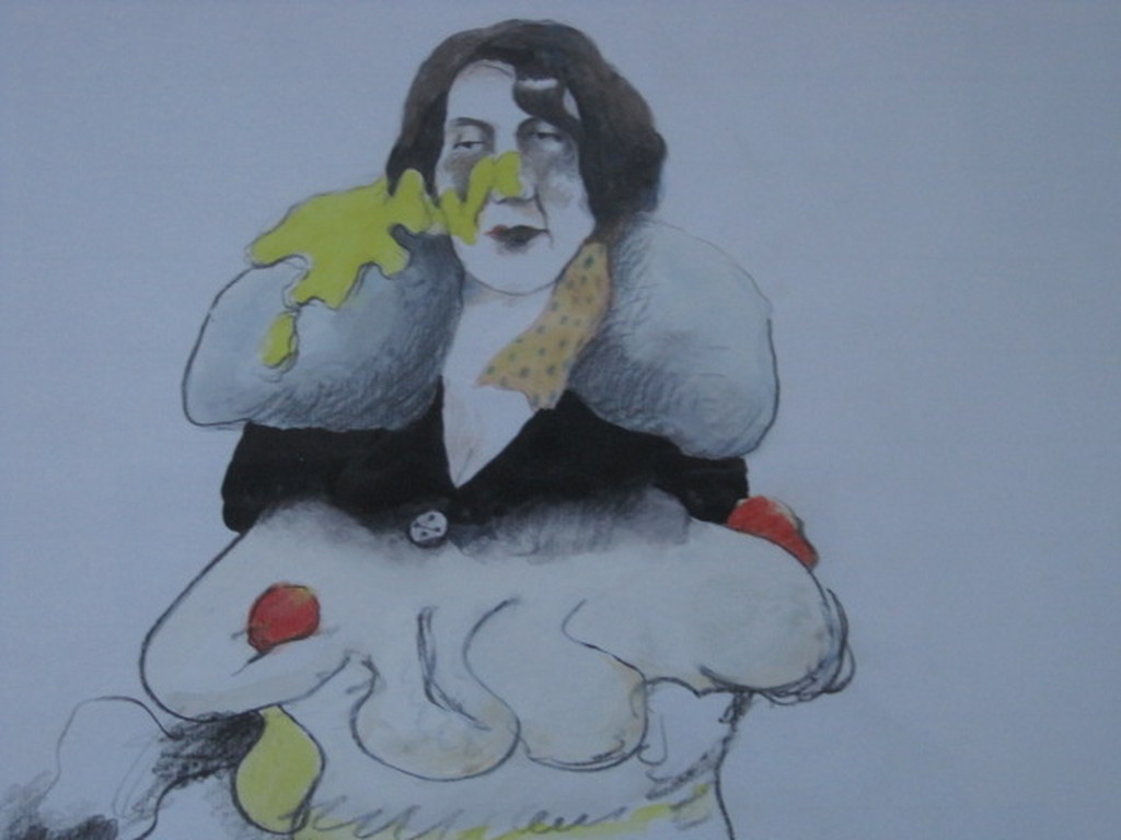 Anton Martineau (1926-) Aquarel "egg on your face" gesigneerd verkocht voor € 80!