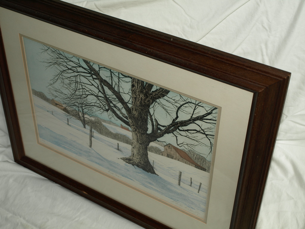 Carol Collette: Ingekleurde ets - First Snow – Gesigneerd & ingelijst – 1981 kopen? Bied vanaf 1!