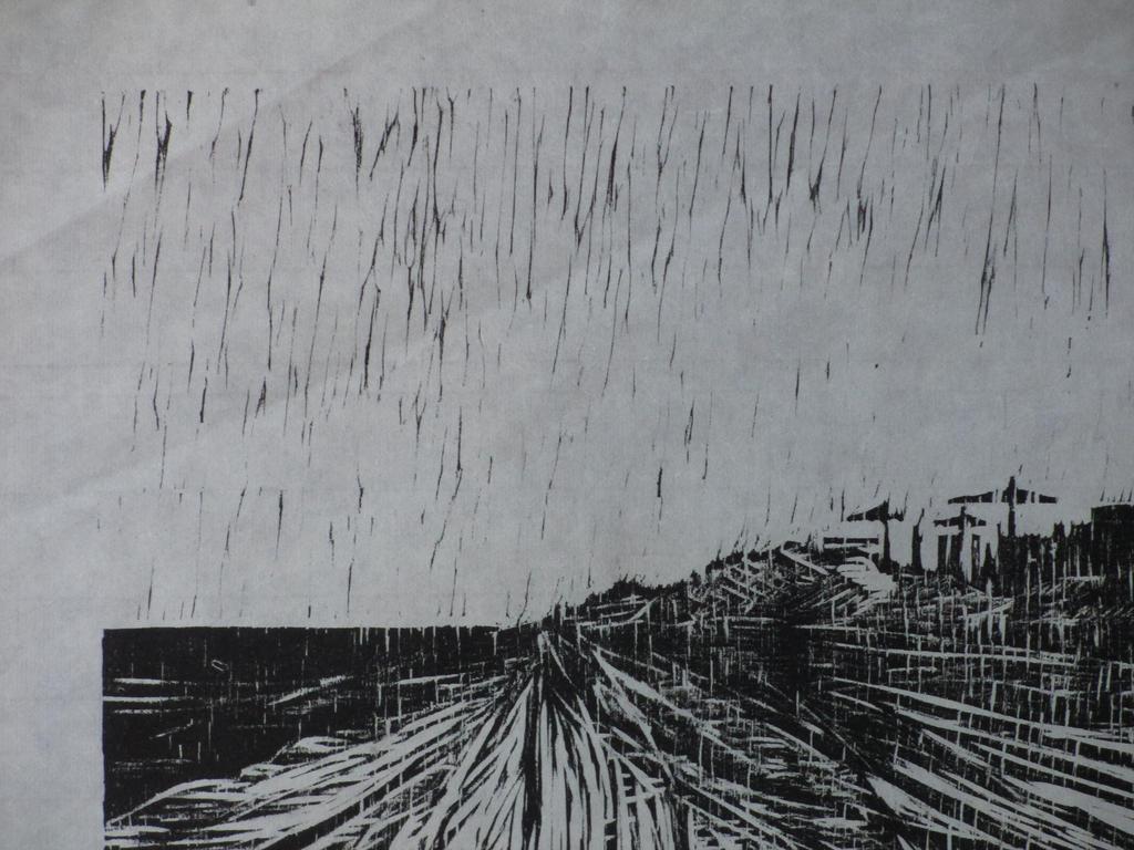 Ronald Noorman, Landschap, Houtsnede kopen? Bied vanaf 40!