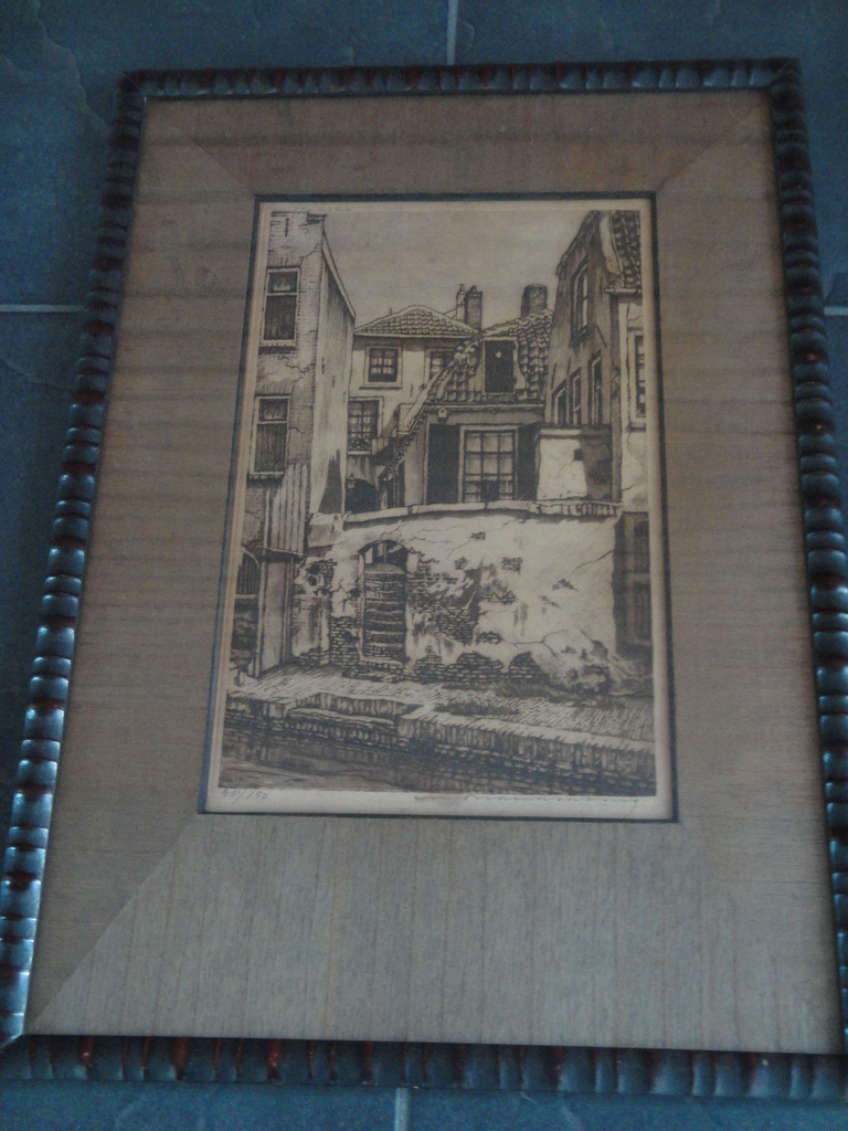 Cornelis Brandenburg - ets - Oudegracht te Utrecht LAATSTE KANS kopen? Bied vanaf 40!