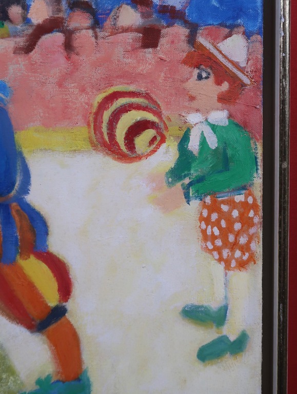 Tine Lebesque: Olieverf op doek, Clown en kind - Ingelijst kopen? Bied vanaf 1!