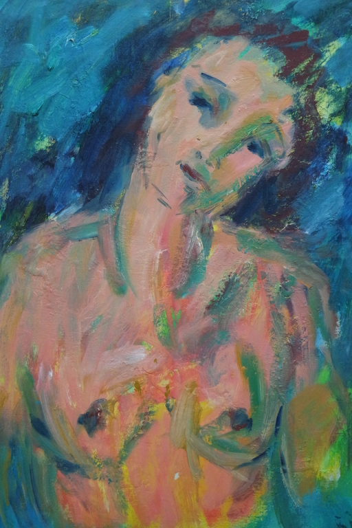 Bernie Autsema (1940) - olieverf op doek - vrouwelijk naakt verkocht voor € 125!