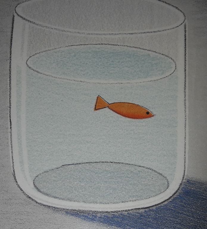 Jeroen Henneman , grafiek/ papier Vis in glas kopen? Bied vanaf 95!