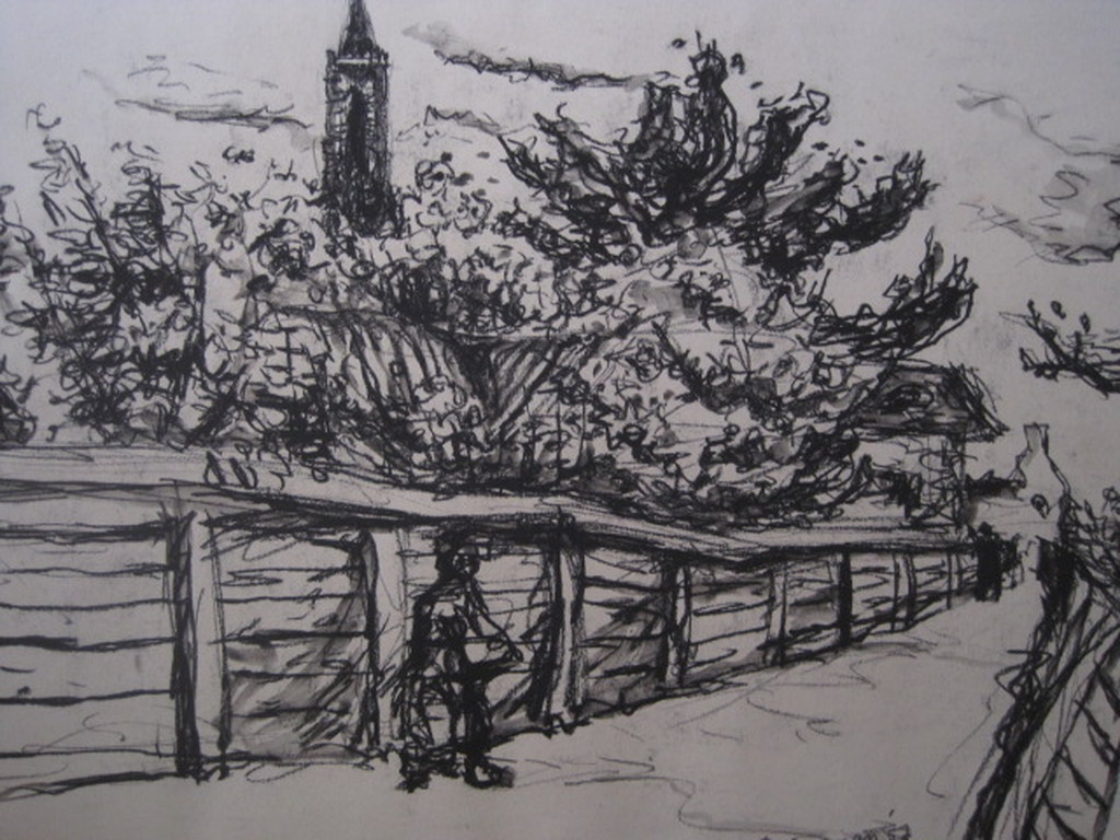 Sepiatekening "Bij Broek in Waterland" Neo expressionist Rudi Bierman 1921-1972  kopen? Bied vanaf 1!