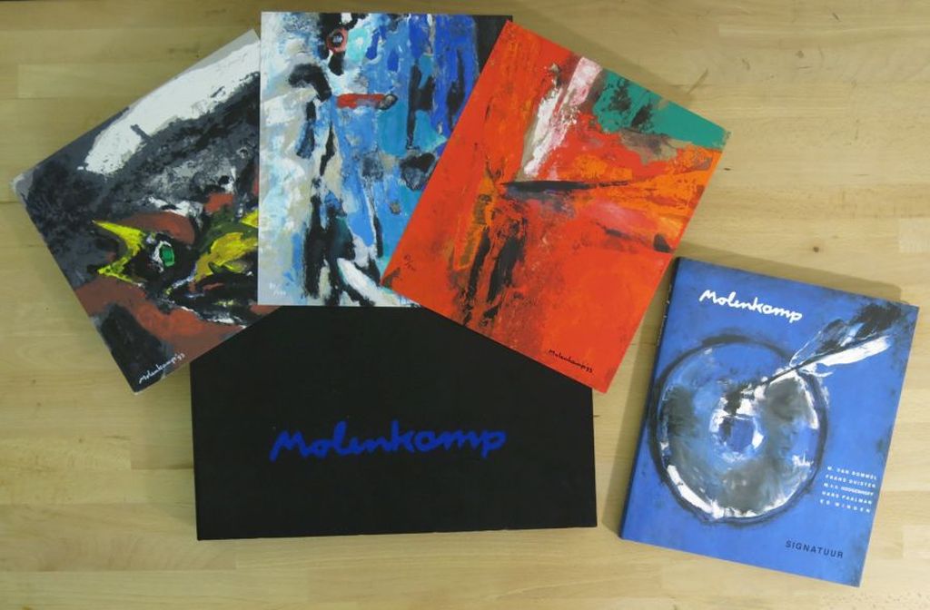 Nico Molenkamp: Portfolio met 3 Zeefdrukken + boek, Signatuur verkocht voor € 70!