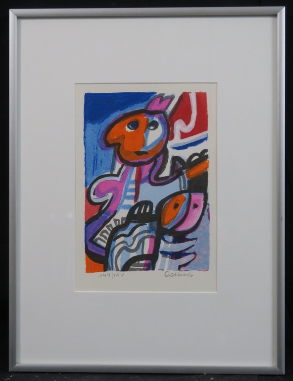 Jan Cobbaert: Zeefdruk, Zonder titel X - Ingelijst verkocht voor € 155!